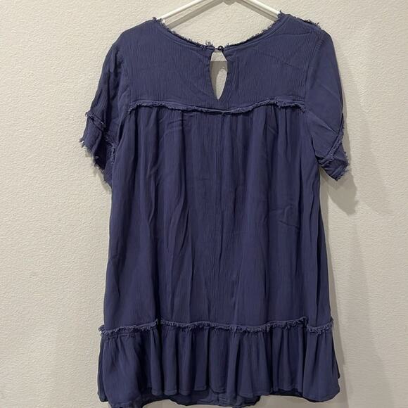 Daytrip Blue Woven Flowy Mini Dress | Large - Picture 8 of 11